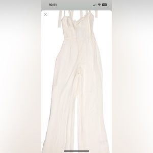 NWT Women’s Reformation Jumpsuit Pleated Ruffle Accents Off White Sz 0 Petite